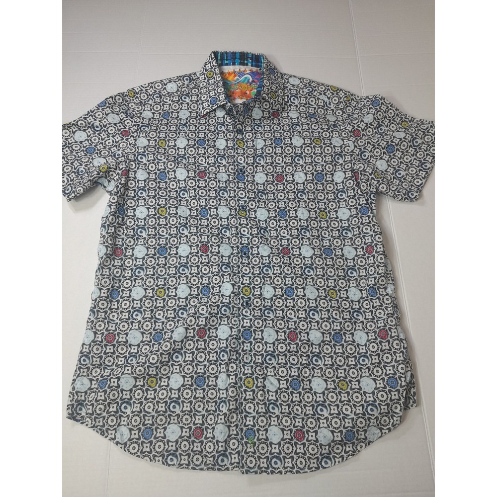 ROBERT GRAHAM  AVENUE TAWADA Short-Sleeve Classic Fit Shirt Men Sz M